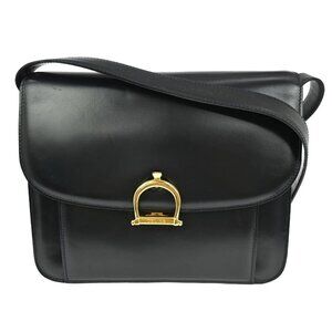 Celine Navy Leather Shoulder Bag